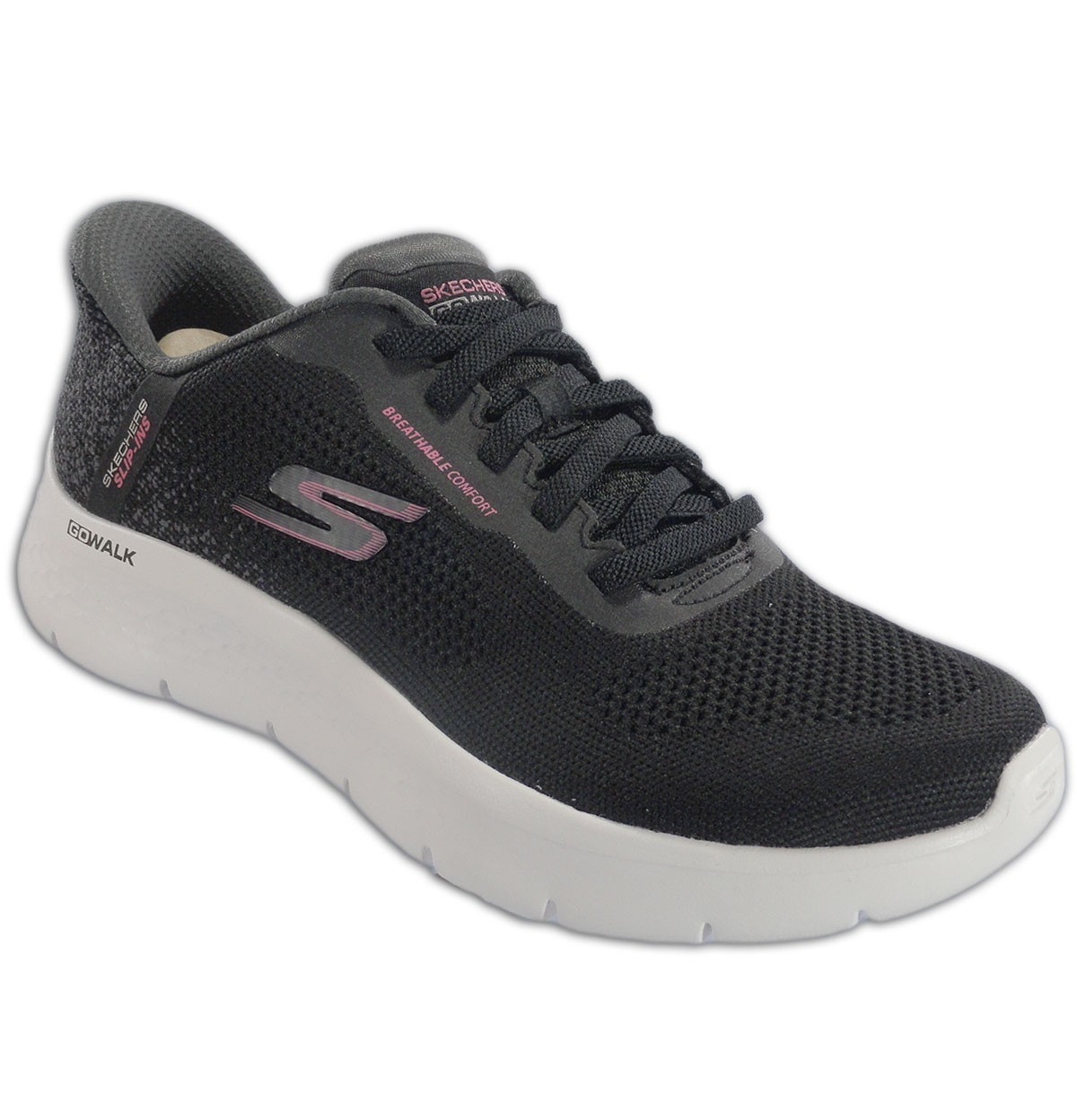 SKECHERS™ Go Walk Flex Safiy Black Slip ins® stretch sneaker